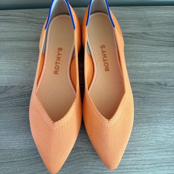 Rothy's The Point flat, Tangerine, Size 6.5 - Picture 2 of 4